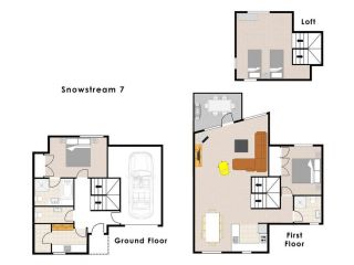 Snow Stream 2 Bedroom and loft with gas fire garage parking and balcony Chalet, Thredbo - 1